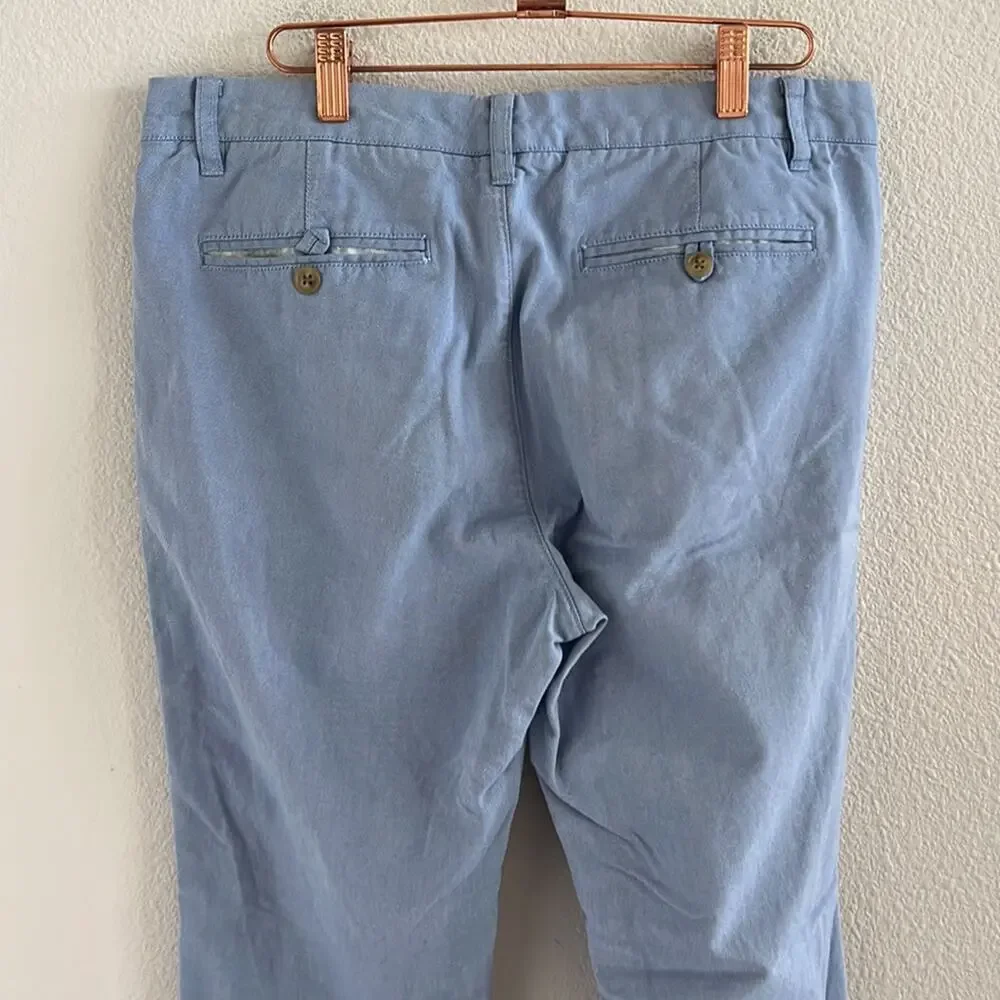 Bonobos Slim Straight Men's Pants White Blue Dots Career Casual Business 32 X 32